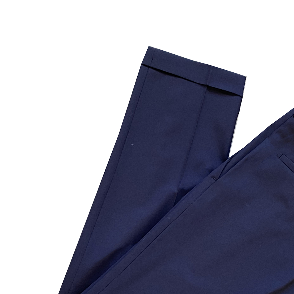 Purchase PRADA  Solid Wool Zip Mid-Waist Straight Suit Pants Navy Blue DNA559-11HR-F0008-S-161