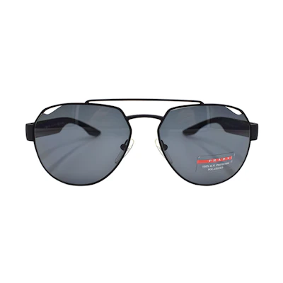 PRADA SPS57U Polarized Sunglasses Black Irregular Frame Holiday Edition SPS57U DG0-5Z1