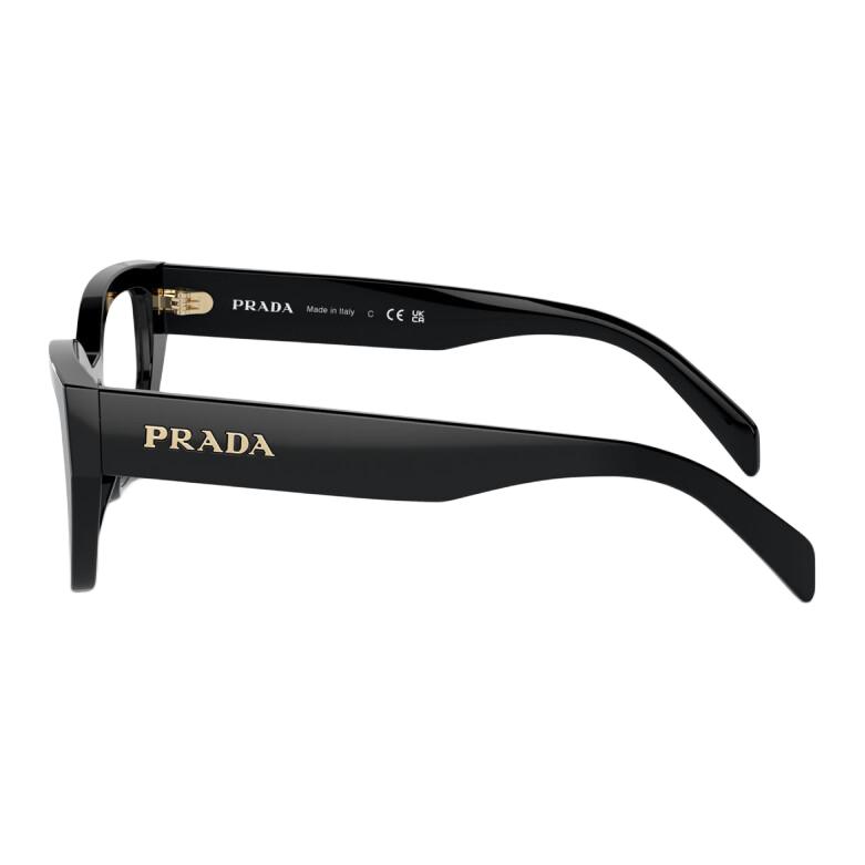 Lookbook PRADA 方形醋酸眼鏡 黑色 刻字鏡腿設計 PRA16V16K1O1