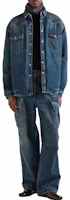 Lookbook PRADA SS24 純色牛仔長袖襯衫 - 藍色 GEC104-10UJ-F0008-S-OOO