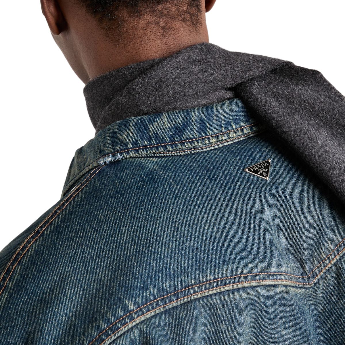 Details for PRADA  SS24 Solid Color Denim Long Sleeve Shirt - Blue GEC104-10UJ-F0008-S-OOO