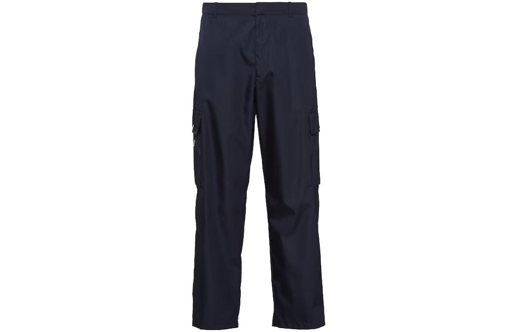 PRADA  Straight-Leg Casual Pants with Side Pockets - Blue SPH243-1WQ8-F0SVF-S-231