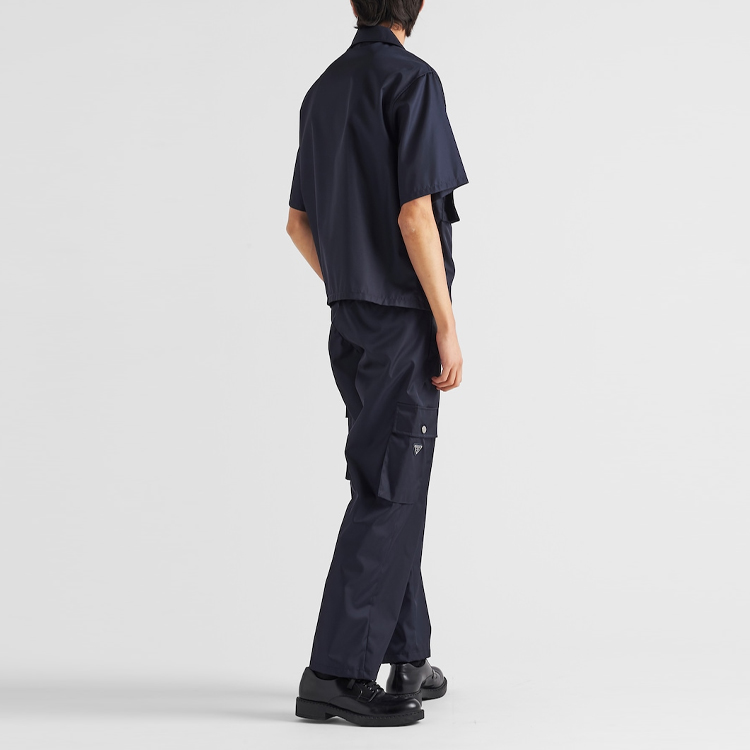 Shop PRADA Celana Kasual Straight-Leg dengan Saku Samping - Biru SPH243-1WQ8-F0SVF-S-231