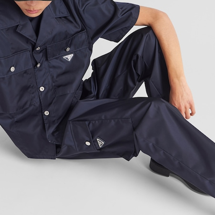 Details for PRADA Celana Kasual Straight-Leg dengan Saku Samping - Biru SPH243-1WQ8-F0SVF-S-231