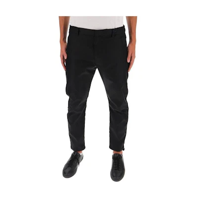 PRADA Straight Slim Fit Casual Pants Black with Zipper Closure. SPH66-1WQ8-F002