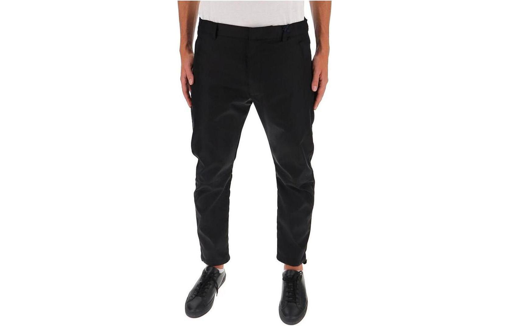 Order PRADA  Straight Slim Fit Casual Pants Black with Zipper Closure. SPH66-1WQ8-F002