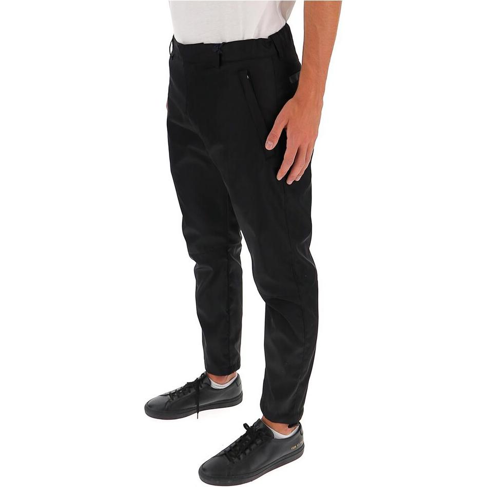 Lookbook PRADA  Straight Slim Fit Casual Pants Black with Zipper Closure. SPH66-1WQ8-F002