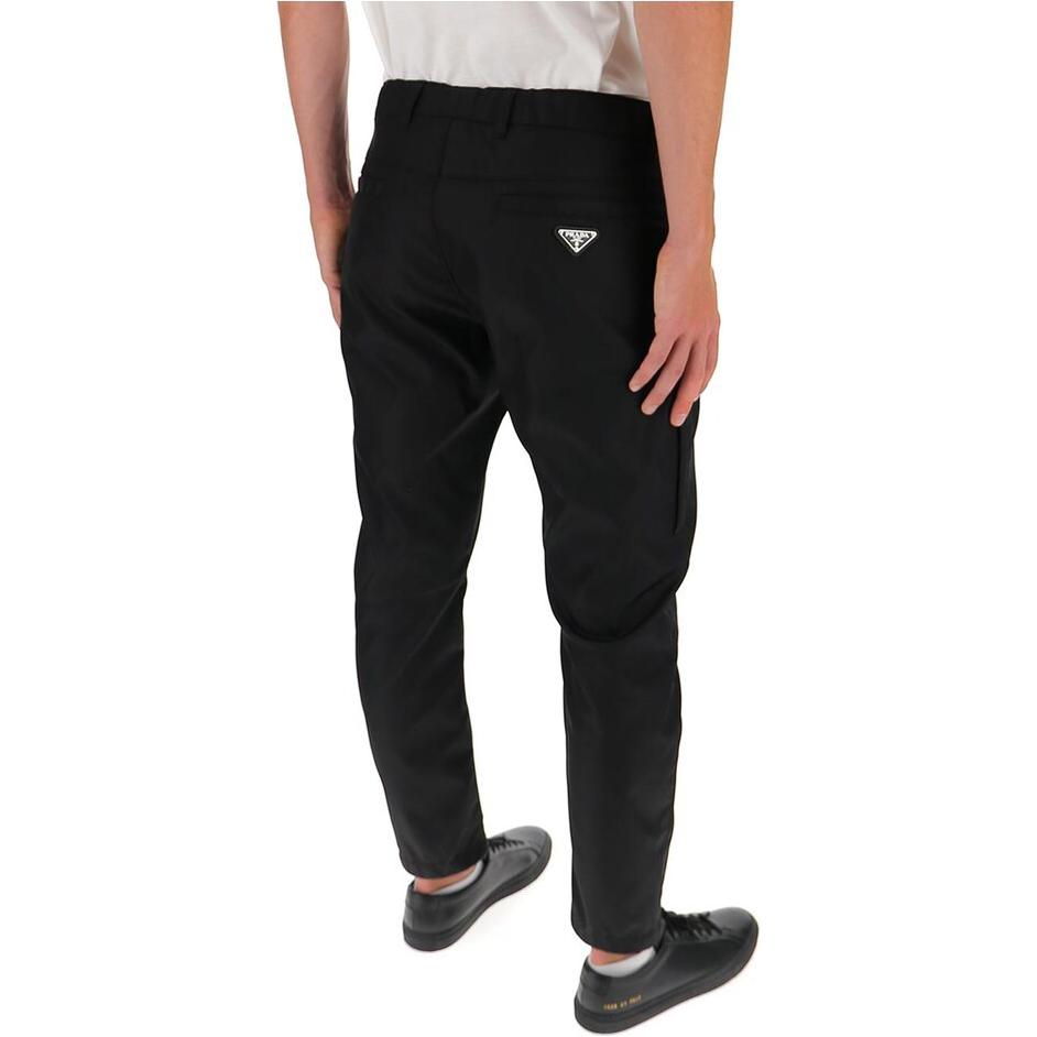 Shop PRADA  Straight Slim Fit Casual Pants Black with Zipper Closure. SPH66-1WQ8-F002