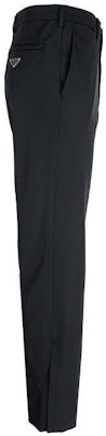 PRADA Stretch Casual Pants with Enamel Triangle Logo in Black. SPH252-11QL-F0002 Shop PRADA Stretch Casual Pants with Enamel Triangle Logo in Black. SPH252-11QL-F0002