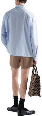 프라다 스트라이프 프린트 긴팔 자외선 차단 셔츠 - 블루. SC609-12U9-F03EM-S-221 Shop 프라다 스트라이프 프린트 긴팔 자외선 차단 셔츠 - 블루. SC609-12U9-F03EM-S-221