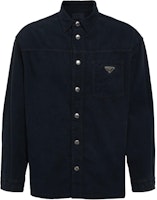 PRADA Three-Tone Button-Up Long Sleeve Shirt in Blue GEC090S23213H-PF0008 PRADA Three-Tone Button-Up Long Sleeve Shirt in Blue GEC090S23213H-PF0008