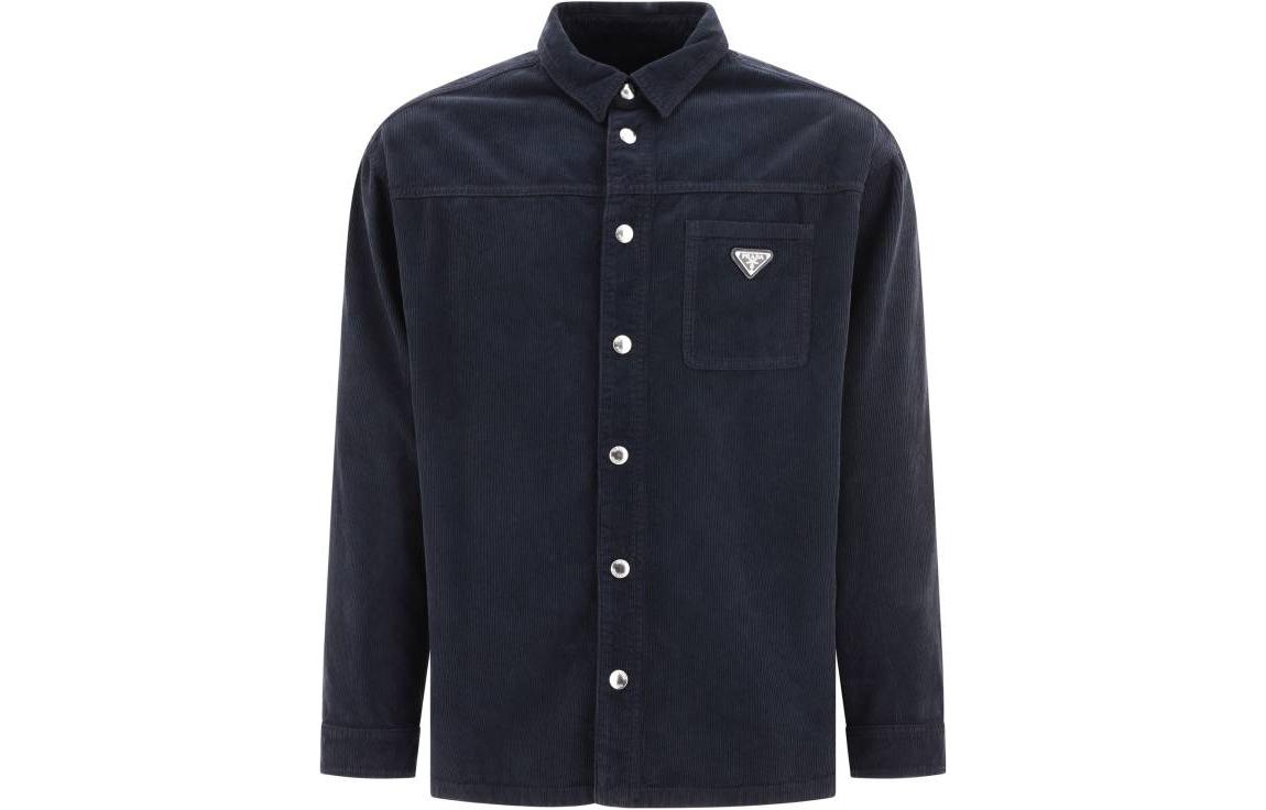 Order 프라다 블루 3톤 버튼업 긴팔 셔츠 GEC090S23213H-PF0008