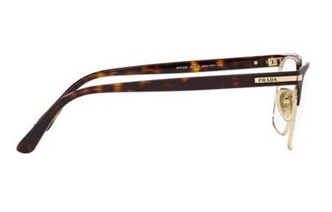 Shop PRADA Gafas Ópticas Rectangulares Carey con Logo Lateral. PR58ZV01U1O1