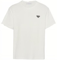 PRADA White Crewneck T-Shirt with Logo Print UJN885-122E-F0009-S-232 PRADA White Crewneck T-Shirt with Logo Print UJN885-122E-F0009-S-232
