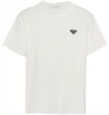 PRADA White Crewneck T-Shirt with Logo Print UJN885-122E-F0009-S-232 Buy PRADA White Crewneck T-Shirt with Logo Print UJN885-122E-F0009-S-232