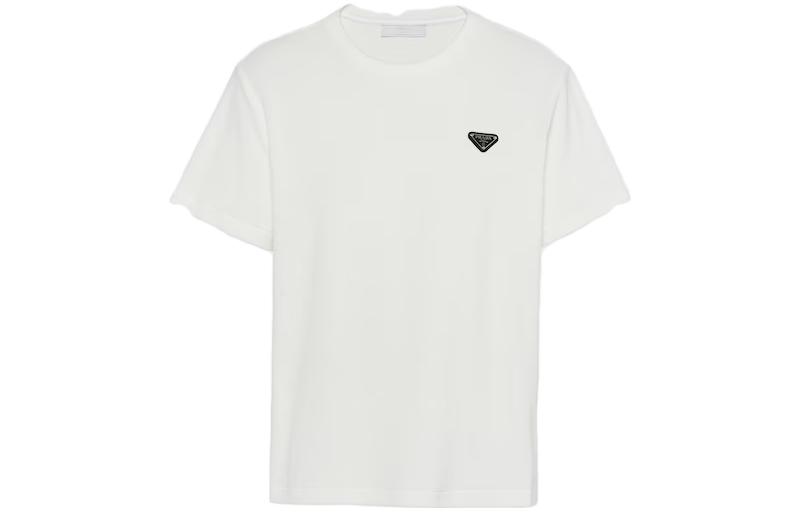Order PRADA 白色Logo印花圓領T恤 UJN885-122E-F0009-S-232