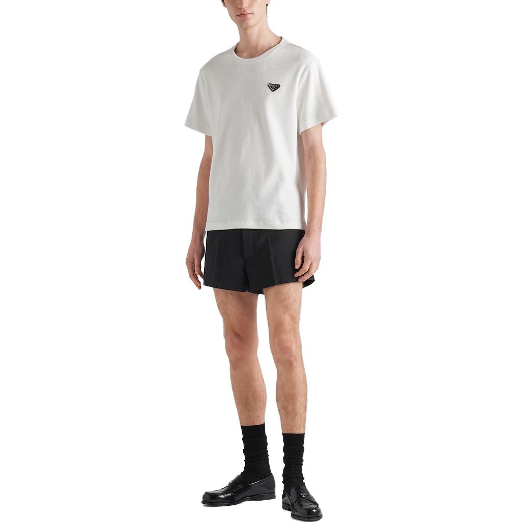 Lookbook PRADA 白色Logo印花圓領T恤 UJN885-122E-F0009-S-232