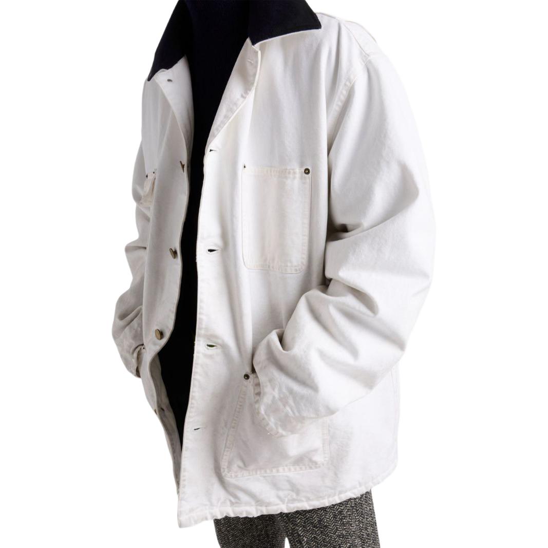 Purchase 프라다 화이트 디스트레스 칼라 싱글브레스티드 롱슬리브 자켓. SGC675-14W7-F0009-S-OOO