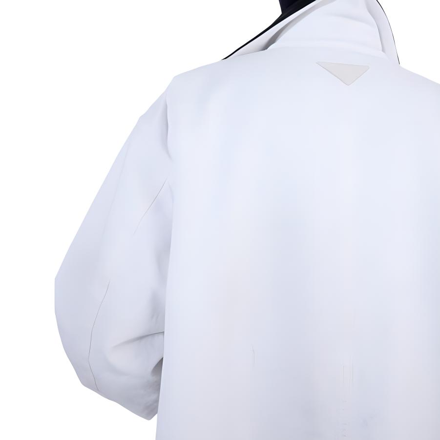 Sizing 프라다 화이트 디스트레스 칼라 싱글브레스티드 롱슬리브 자켓. SGC675-14W7-F0009-S-OOO