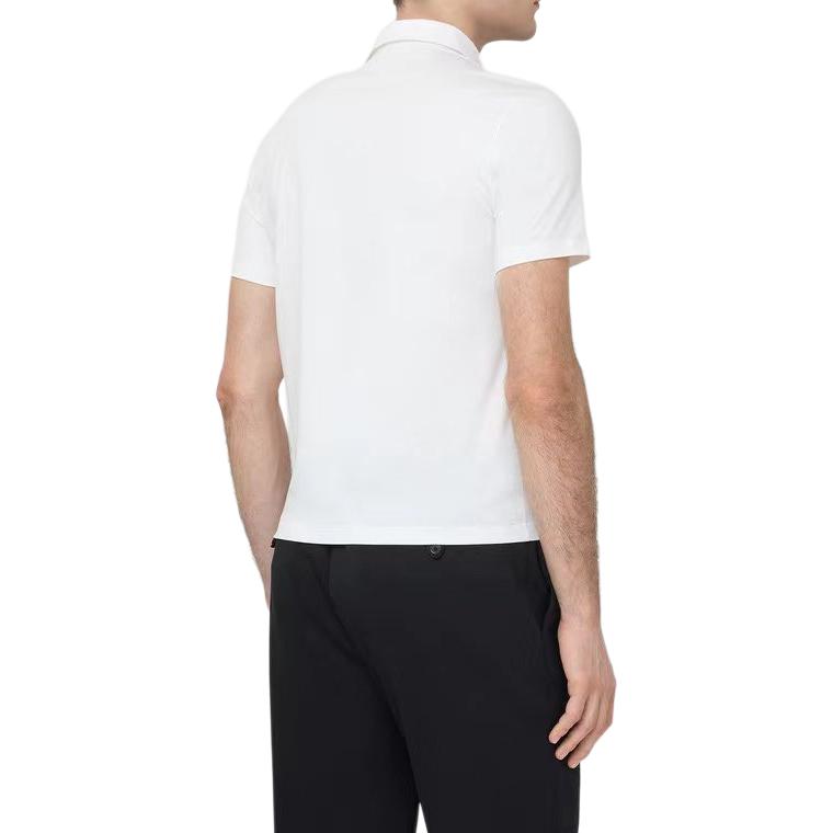 Shop PRADA 白色刺绣标志短袖POLO衫. UJN664-1UOR-F0009-S-202