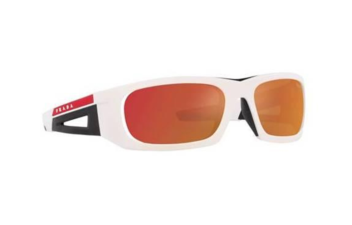 PRADA  White Irregular Shaped Sunglasses with Side Logo. PS02YSAAI04U 圖 3