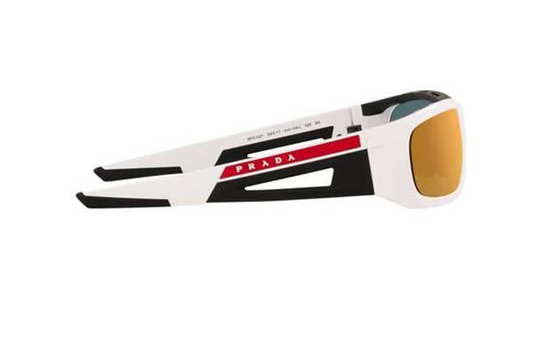 PRADA  White Irregular Shaped Sunglasses with Side Logo. PS02YSAAI04U 圖 4