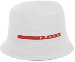 PRADA White Logo Embroidered Cotton Polyester Bucket Hat 2HC1371L4KF0K74 PRADA White Logo Embroidered Cotton Polyester Bucket Hat 2HC1371L4KF0K74