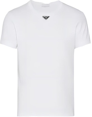 普拉达 白色徽标印花圆领短袖T恤 UJN861S232240-F0009 Buy 普拉达 白色徽标印花圆领短袖T恤 UJN861S232240-F0009