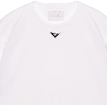 普拉达 白色徽标印花圆领短袖T恤 UJN861S232240-F0009 Sizing 普拉达 白色徽标印花圆领短袖T恤 UJN861S232240-F0009