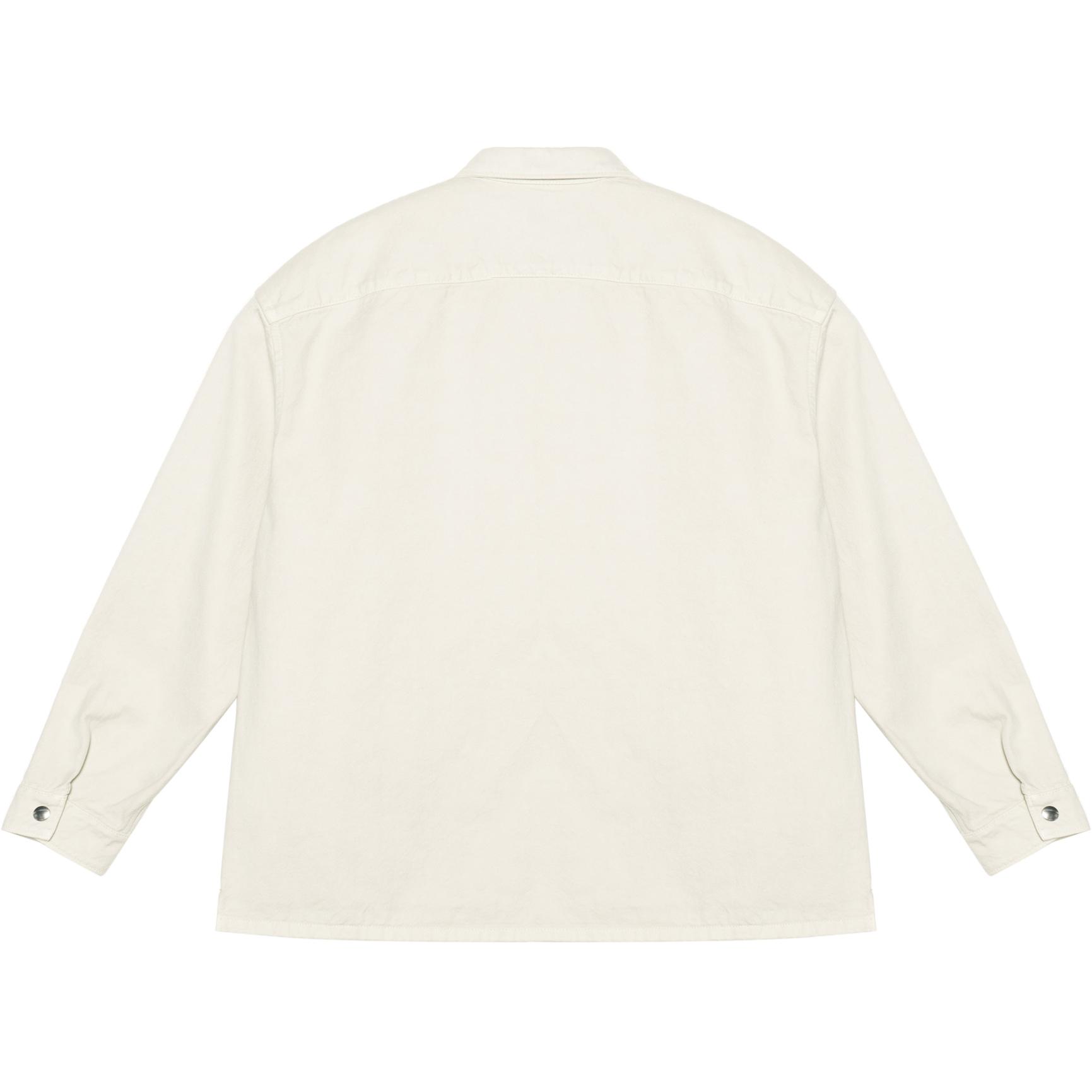 Lookbook PRADA 白色長袖經典尖領襯衫。 GEC088-13B3-F0379