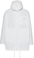 PRADA White Plain Logo Zip Loose Fit Hooded Long Sleeve Jacket Coat SGN847-U43-F0009-S-182 PRADA White Plain Logo Zip Loose Fit Hooded Long Sleeve Jacket Coat SGN847-U43-F0009-S-182