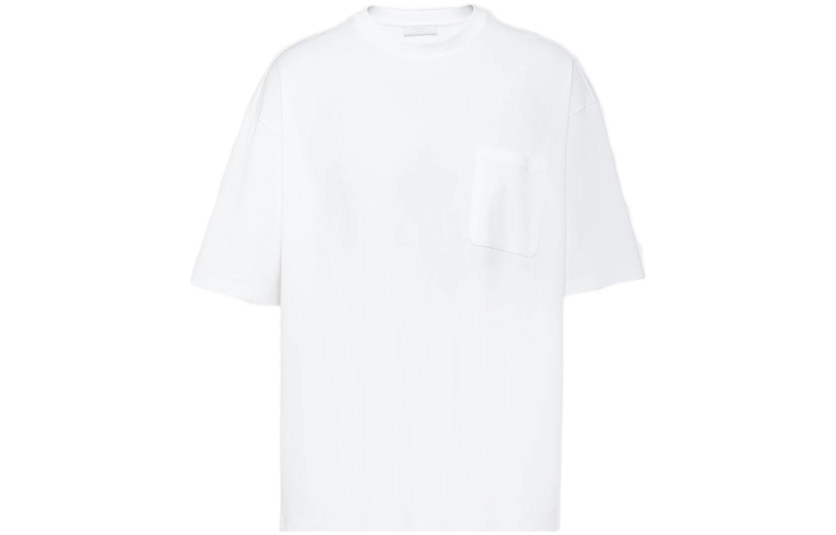 Order 프라다 화이트 포켓 코튼 반팔 티셔츠 UJN812-240-F0009-S-221