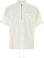 PRADA White Short-Sleeve Polo Shirt with Partial Zip. SC763-10HT-F0009-S-OOO PRADA White Short-Sleeve Polo Shirt with Partial Zip. SC763-10HT-F0009-S-OOO