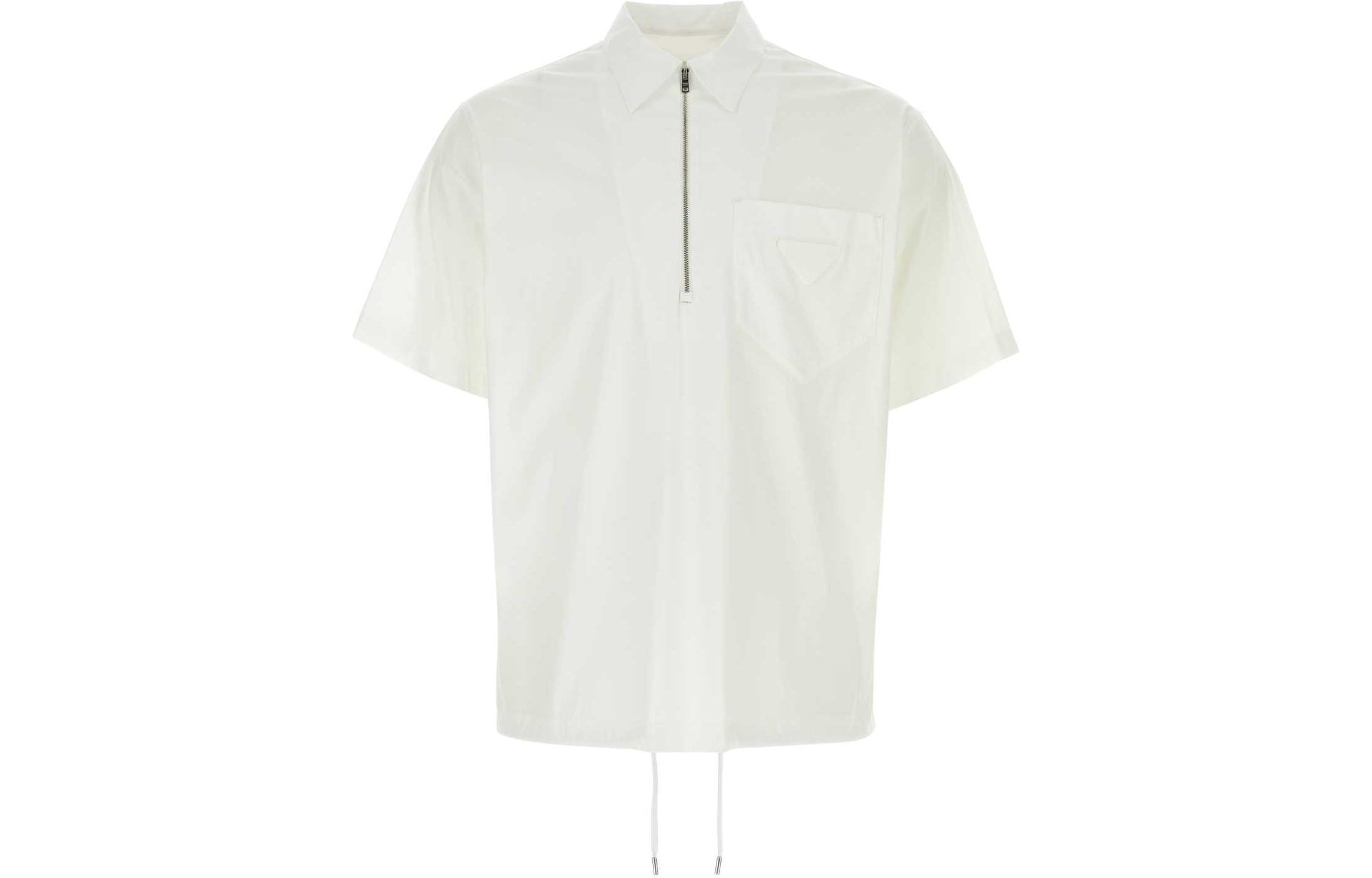 Order 普拉达 白色短袖半拉链POLO衫. SC763-10HT-F0009-S-OOO