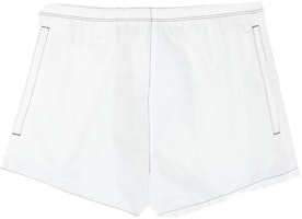 PRADA White Solid Color Elastic Waist Straight Swim Shorts UB332-1WQ9-F0009-S-221 PRADA White Solid Color Elastic Waist Straight Swim Shorts UB332-1WQ9-F0009-S-221