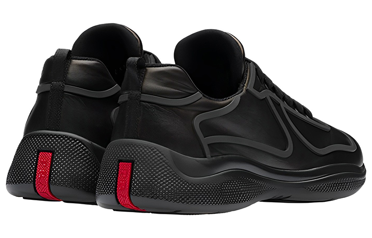 Shop Prada America''s Cup ''Lambskin Low-Top Zwart'' 4E3390_072_F0002