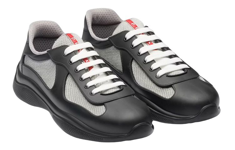 Lookbook PRADA America's Cup 橡膠 繫帶 低筒 運動休閒鞋 男款 黑色
