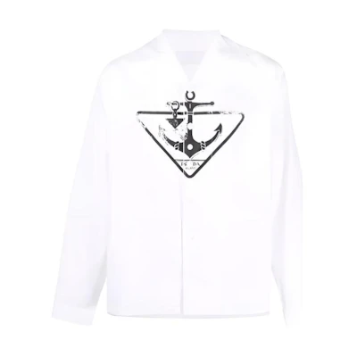 PRADA Anchor Print Shirt White UCN328-10IY-F0009-S-211