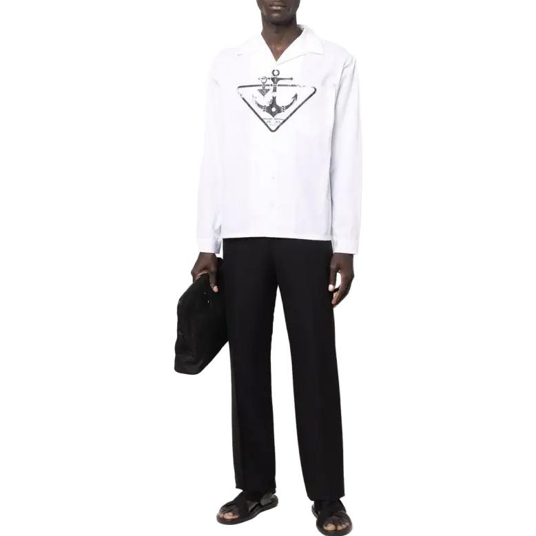 Lookbook PRADA 錨印花襯衫 白色 UCN328-10IY-F0009-S-211
