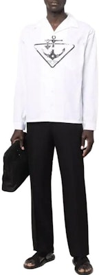 프라다 앵커 프린트 셔츠 화이트 UCN328-10IY-F0009-S-211 Lookbook 프라다 앵커 프린트 셔츠 화이트 UCN328-10IY-F0009-S-211