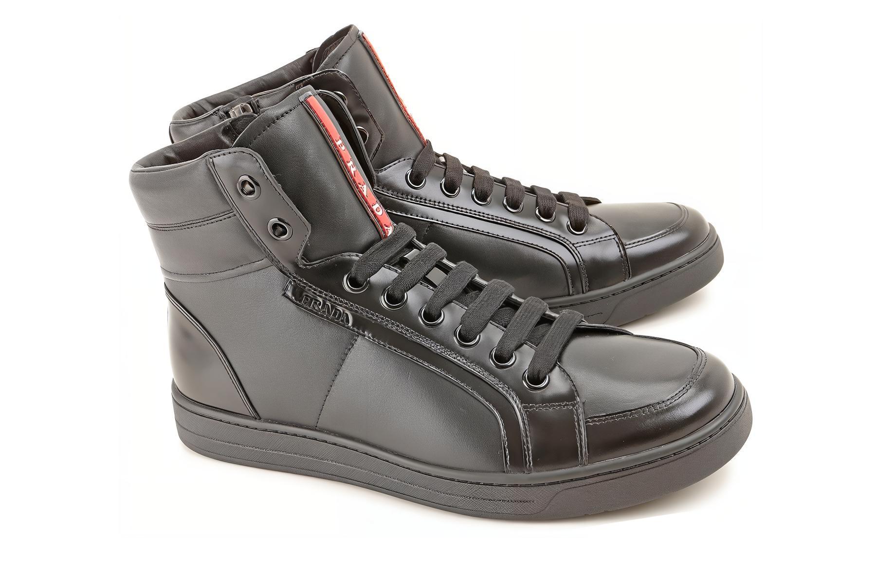 Order プラダ レースアップ ラウンドトゥ アンクルブーツ (Purada Rēsuappu Raundotū Ankurubūtsu) 4T2723_0K6_F0002