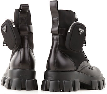 PRADA 普拉達 系帶踝靴 黑色 Shop PRADA 普拉達 系帶踝靴 黑色