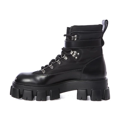 Prada Ankle Boot 'Black Leather Block Heel'