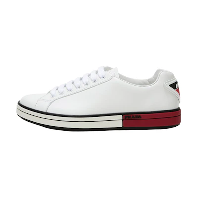 Prada Badge Leather 'White Red'