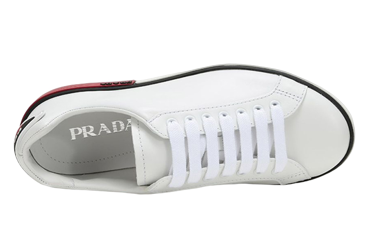 Prada Badge Leather 'White Red' 圖 4