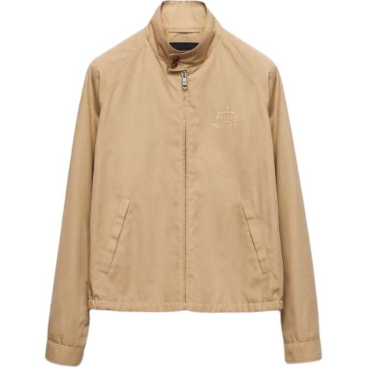 Prada Beige Letter Print Cotton Blend Zip-Up Jacket SGC628-1480-F0F24-S-OOO
