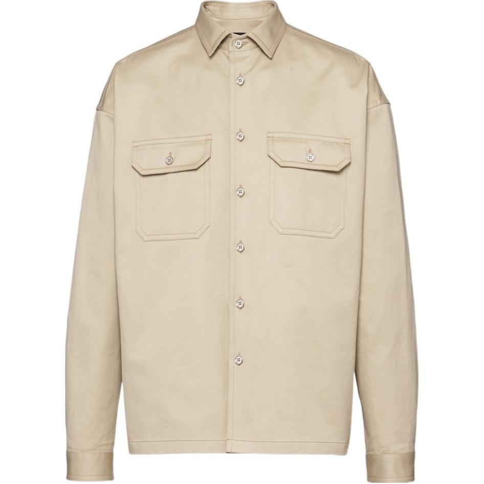 PRADA Beige Single-Breasted Long Sleeve Jacket for Men. SC735-1UPX-F0065