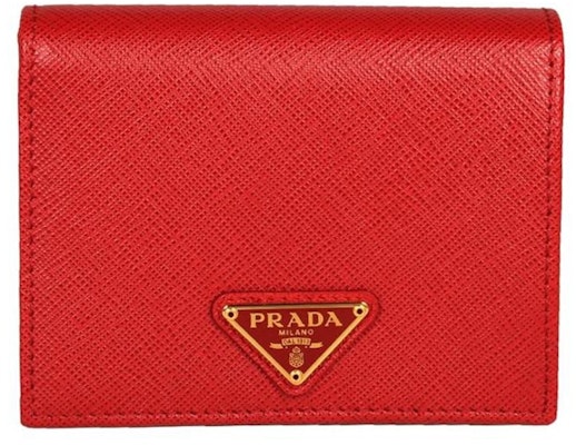 Prada Bifold Wallet (4 Card Slot) Saffiano Leather Red Buy Prada Bifold Wallet (4 Card Slot) Saffiano Leather Red