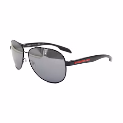 PRADA Black Aviator Polarized Sunglasses 0PS53PS1AB2F262