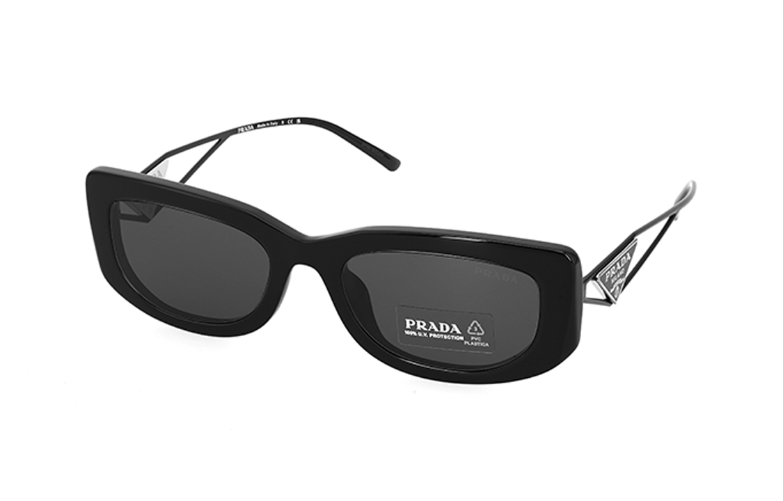PRADA Black Butterfly Sunglasses with Hollow Temple Design Unisex Couples Style PR14YS1AB5S0